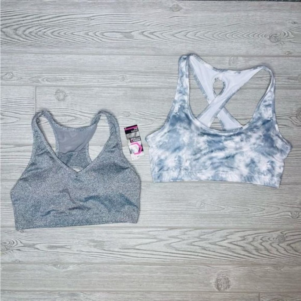 2 large sport bras one Nwt one iuc work out gear gym bra lounge wear